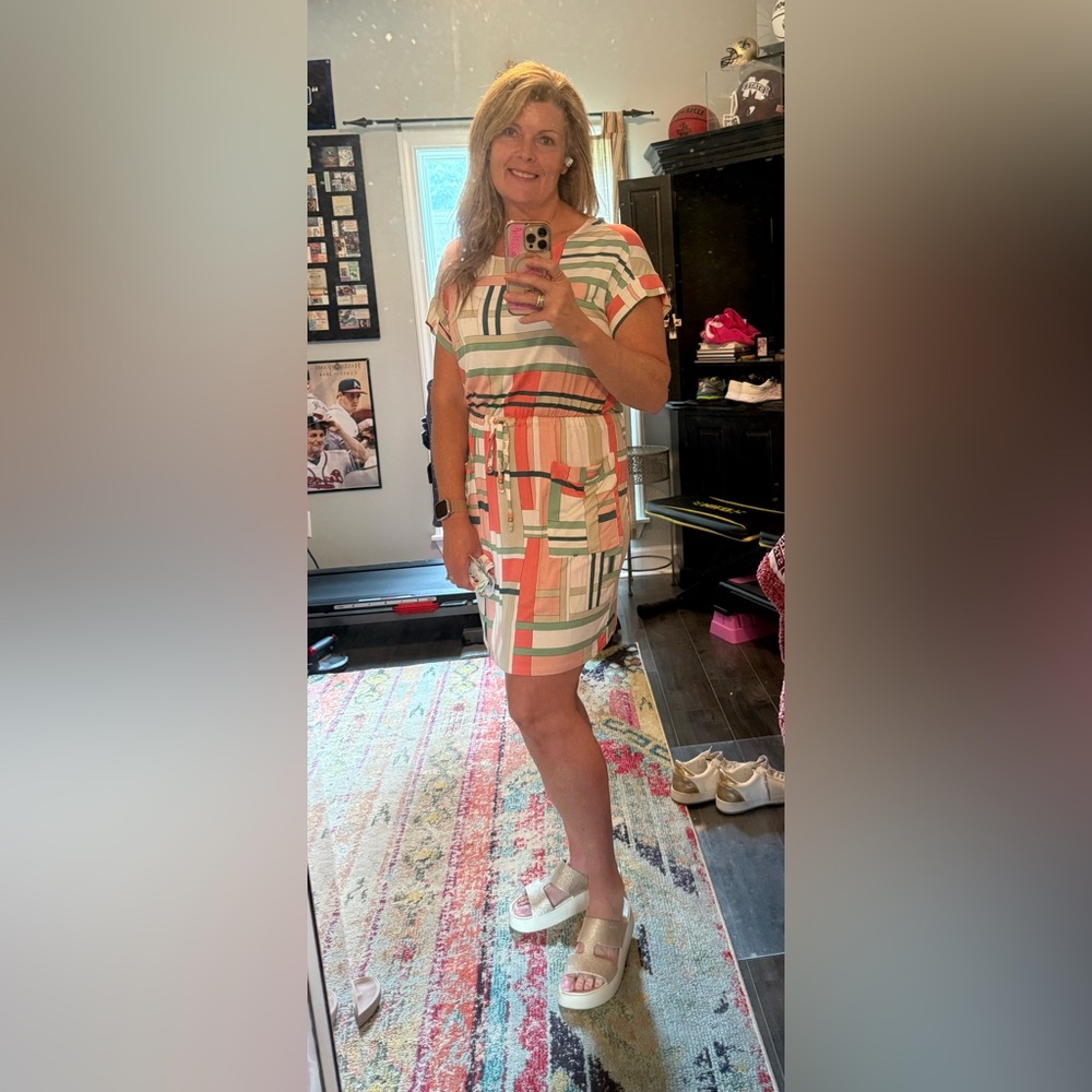 The Webster Miami Cute DRESS! 🤩 
Striped Multicolor Drawstring Skirt NWOT